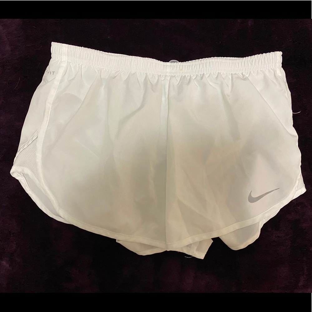 White Nike Running Shorts